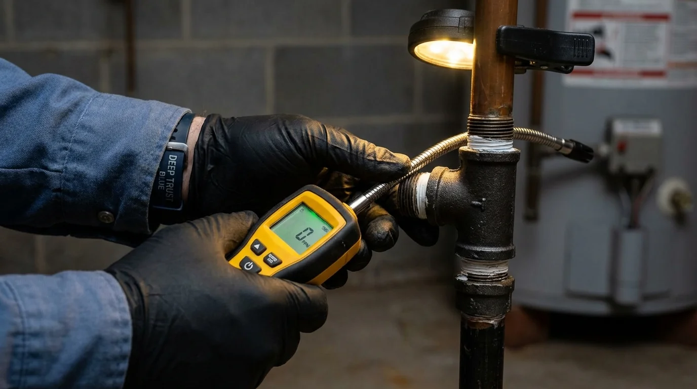Gas leak detection with electronic sniffer by Johns Plumbing LLC in Cherokee Village