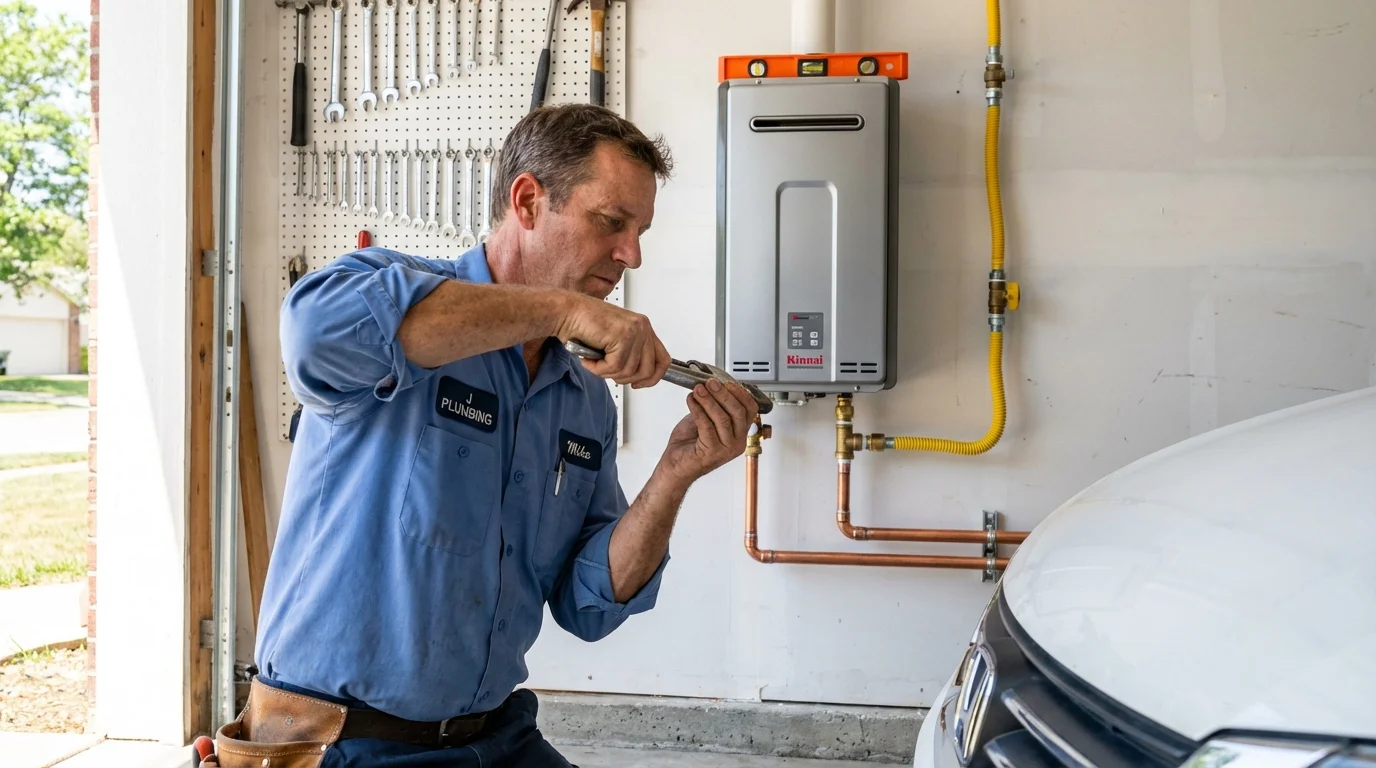 Tankless water heater installation by a Johns Plumbing LLC plumber in Cherokee Village